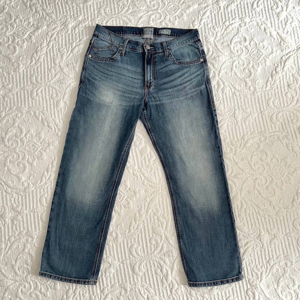 34x30 Rock & Republic Men's Jeans Relaxed Straight Fit Blue Denim Pants